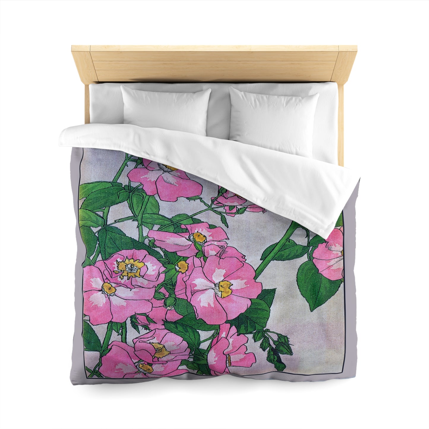 Floral Microfiber Duvet Cover - Brighten Your Bedroom with Vintage Blossoms